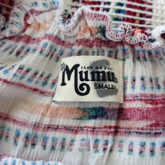 Show Me Your Mumu Casita Todos Santos Cloud Off The Shoulder Mini Dress S Boho - Picture 7 of 9